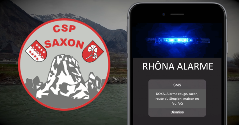 Illustration du système d'alarme des sapeurs-pompiers de Saxon